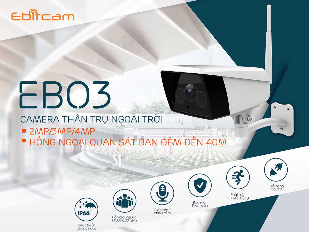 Camera IP  Wifi Ebitcam EBO3 2MP - Phát hiện chuyển động