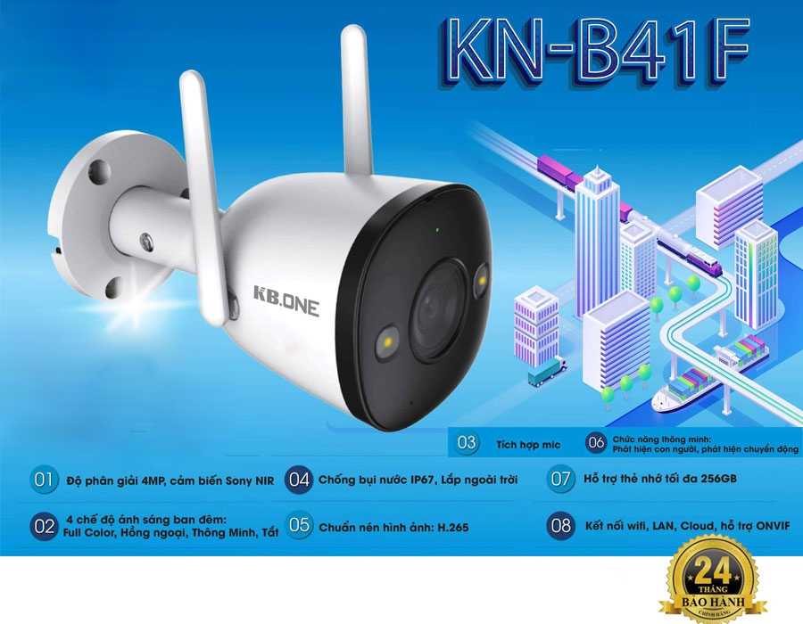 Camera Wifi Full Color 4MP KBONE KN-B41F – Tích hợp mic