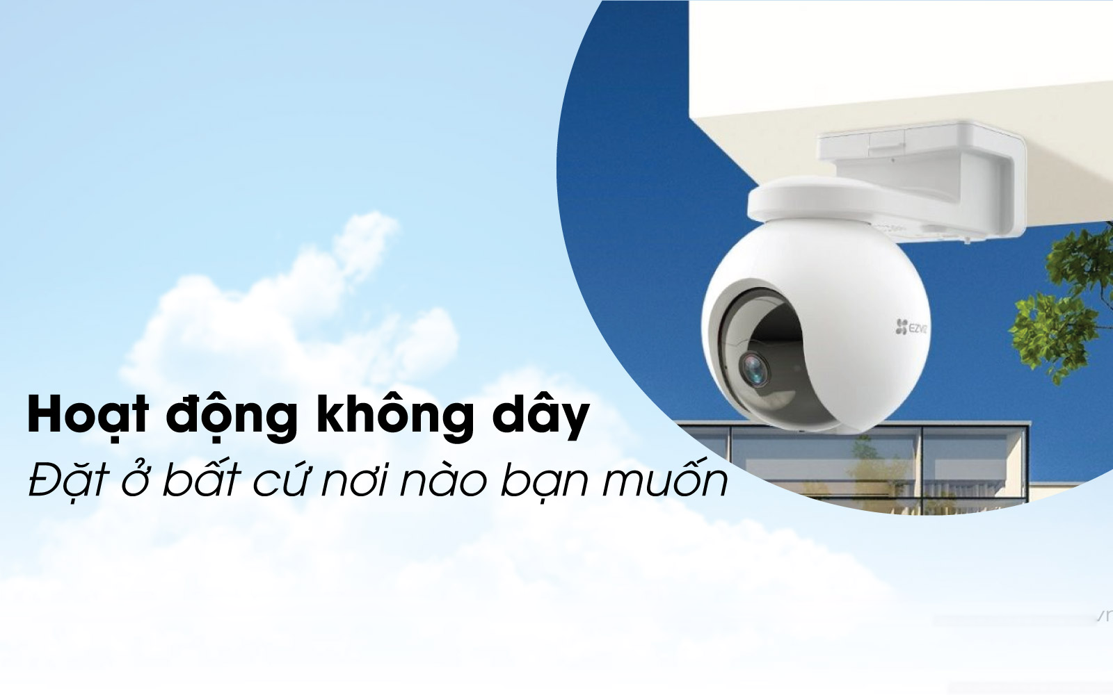 Camera Ezviz CB8 2K là camera quay quét sử dụng pin sạc