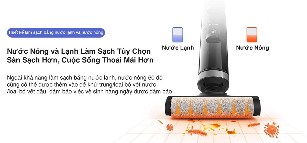 Làm sạch bằng nước lạnh và nước nóng