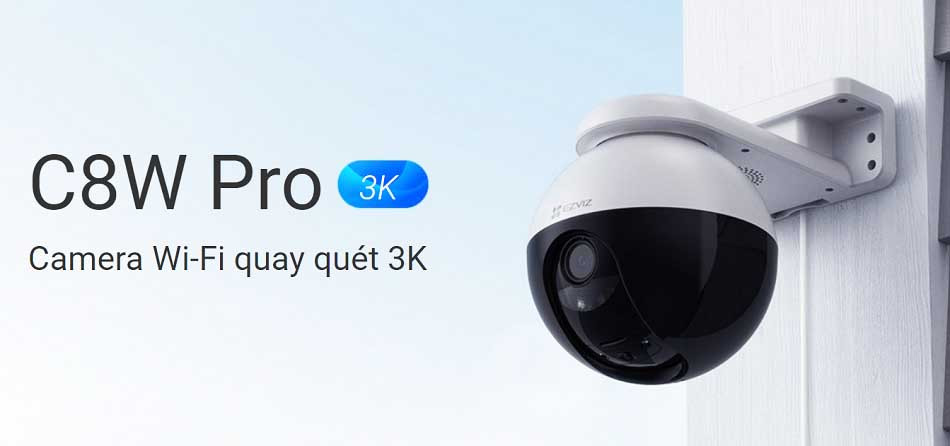 Camera C8W Pro 3K quay quét quan sát 360 độ