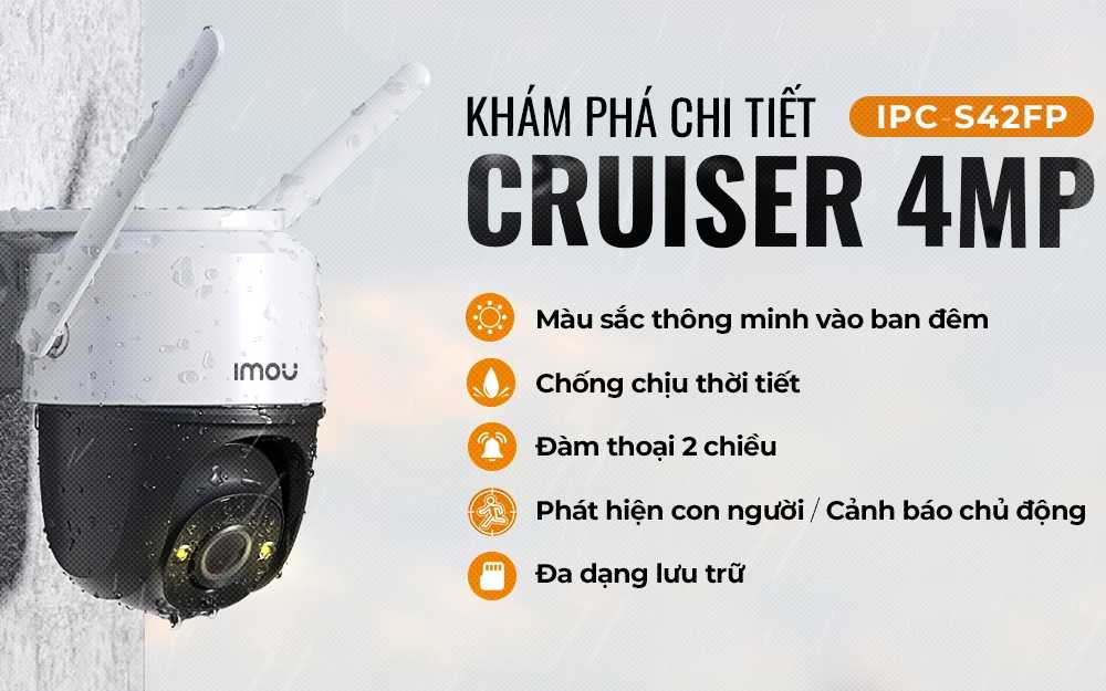 Camera Wifi IMOU S42FP 4MP chuẩn nén H265