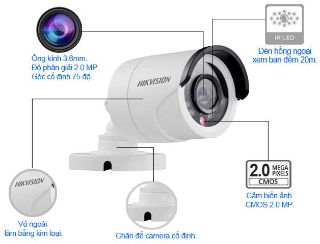 Camera 2MP thân hồng ngoại Hikvision DS-2CE16D0T-IR