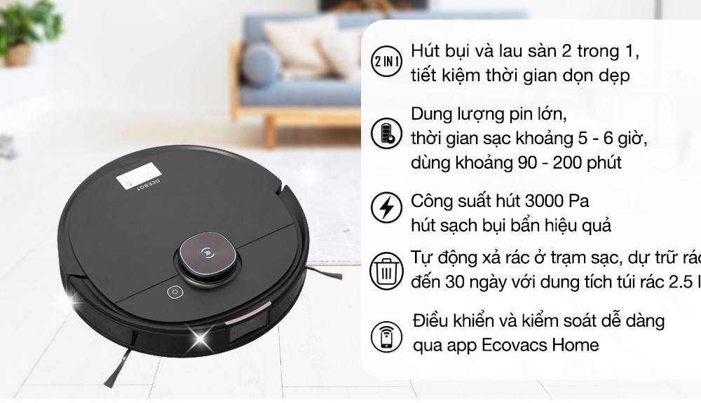 Tính năng nổi bật của Robot Ecovacs Deebot T9 AIVI Plus