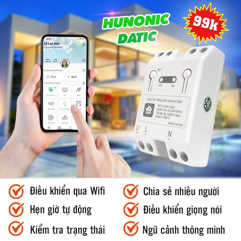 Công Tắc Thông Minh Hunonic Datic Basic