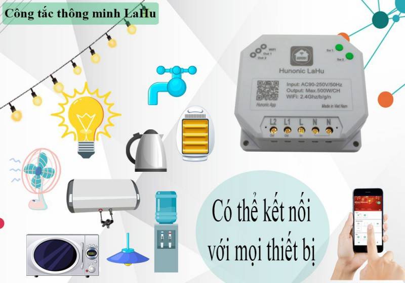 Công tắc Hunonic Lahu 4 kênh