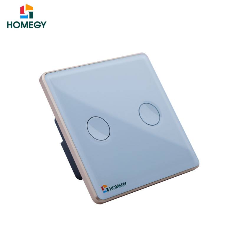 Công tắc cảm ứng Homegy 2 nút thường có thiết kế tương thích nguồn điện và cấu trúc dây điện tiêu chuẩn