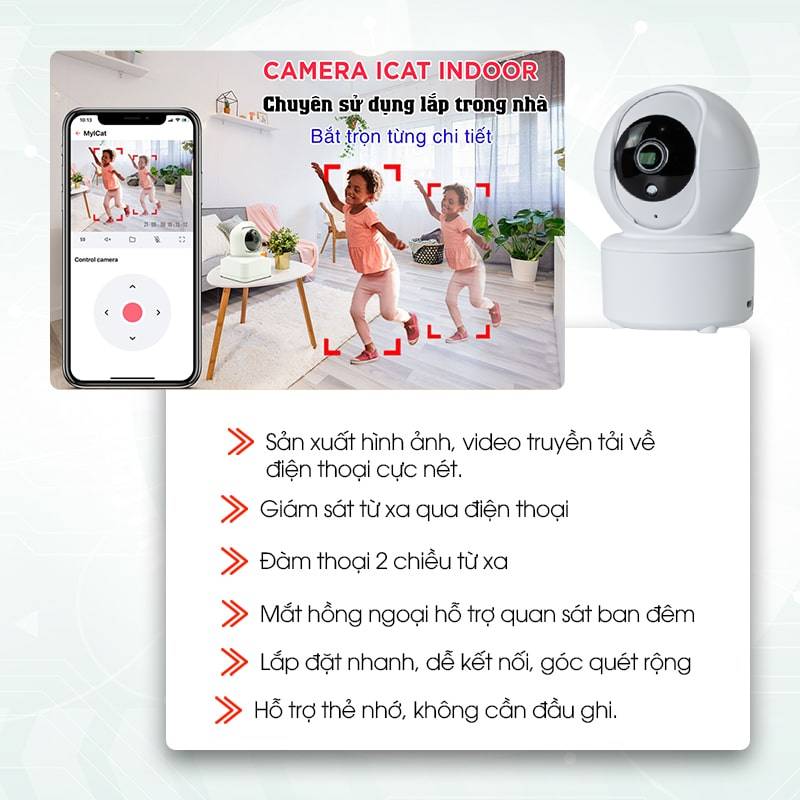 Một số tính năng phổ biến mà một camera wifi ICat có thể có_