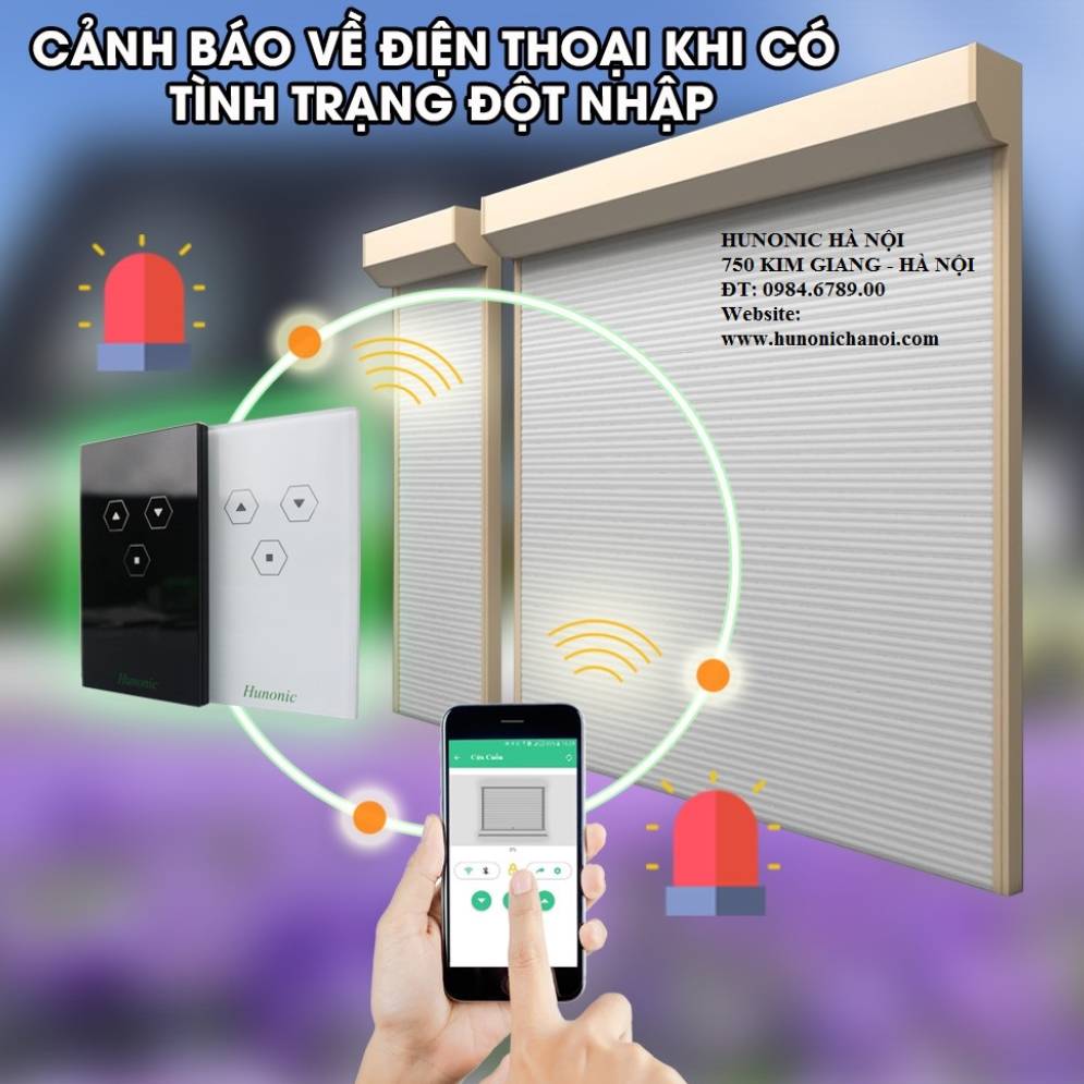 Hướng dẫn 4 bước cài đặt Công tắc cửa cuốn thông minh Hunonic