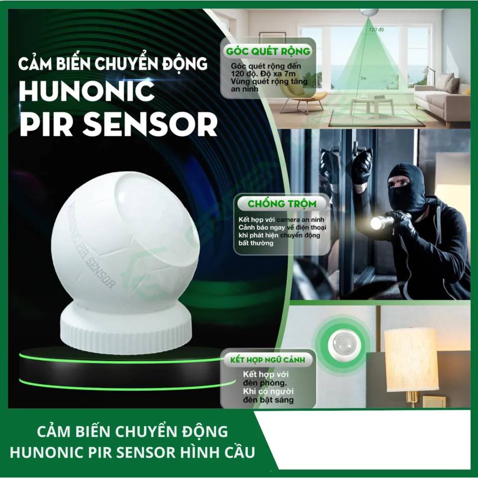 Cảm Biến Chuyển Động Hunonic Pir Sensor Hình Cầu