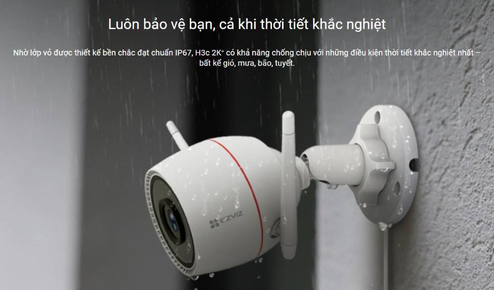 Camera Ezviz H3C 4MP chống bụi và chống nước chuẩn IP67