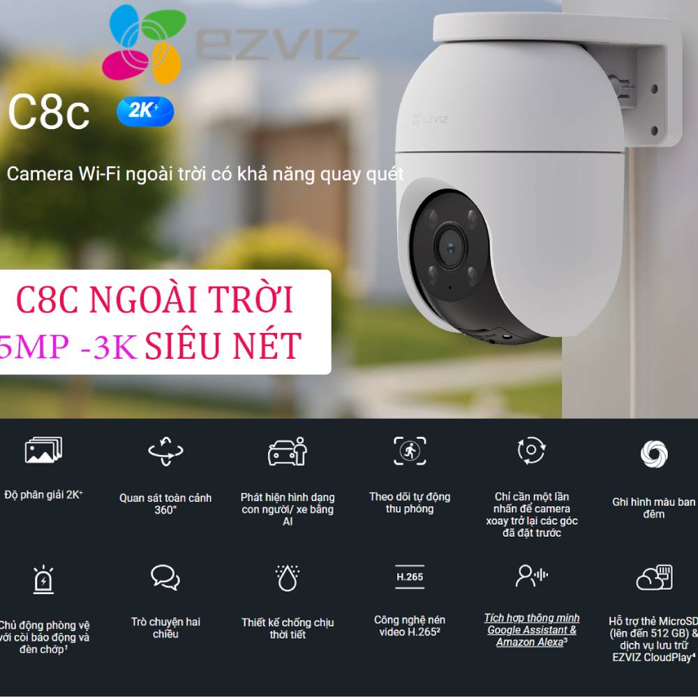 Camera Wi-Fi Ezviz C8C 5MP